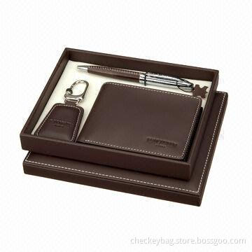Wallet set, made of leather